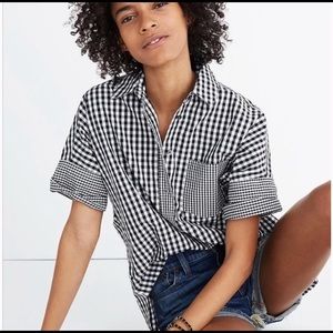 Madewell gingham button down shirt | size M